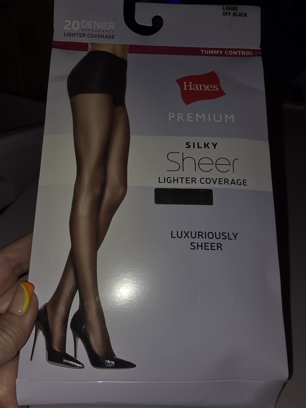 Hanes Premium Silky Sheer Tights - Off Black